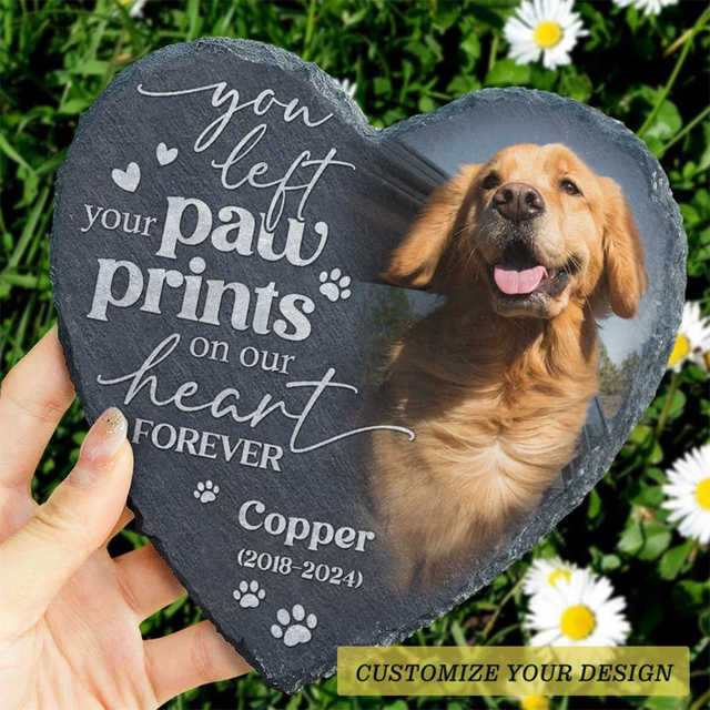 Picture of Personalized Pet Memorial Stone - Custom Photo Memorial Stone Engraved - Pet Loss Gifts - Best Pet Grave Marker