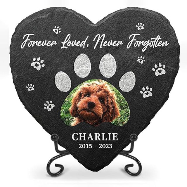 Picture of Personalized Pet Memorial Stone - Custom Photo Memorial GraveStone Engraved - Best Pet Grave Marker