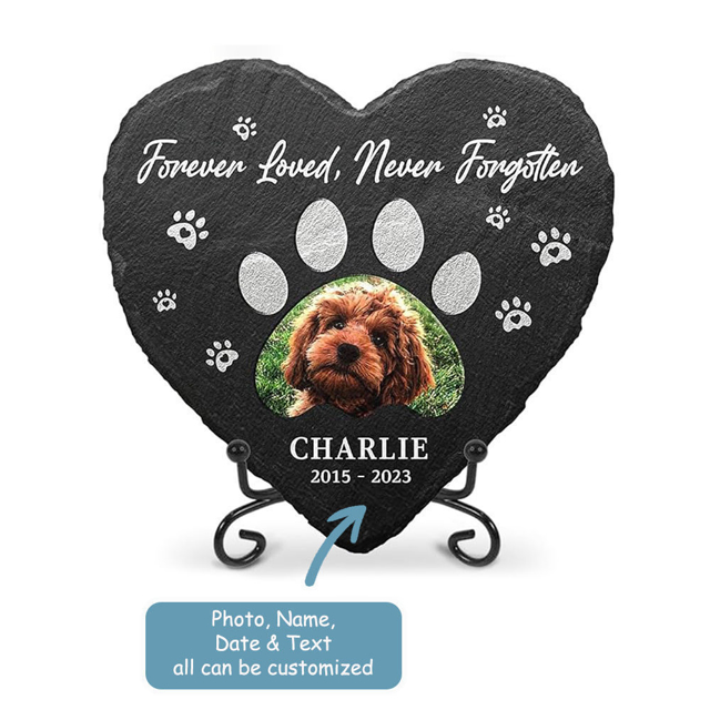 Picture of Personalized Pet Memorial Stone - Custom Photo Memorial GraveStone Engraved - Best Pet Grave Marker