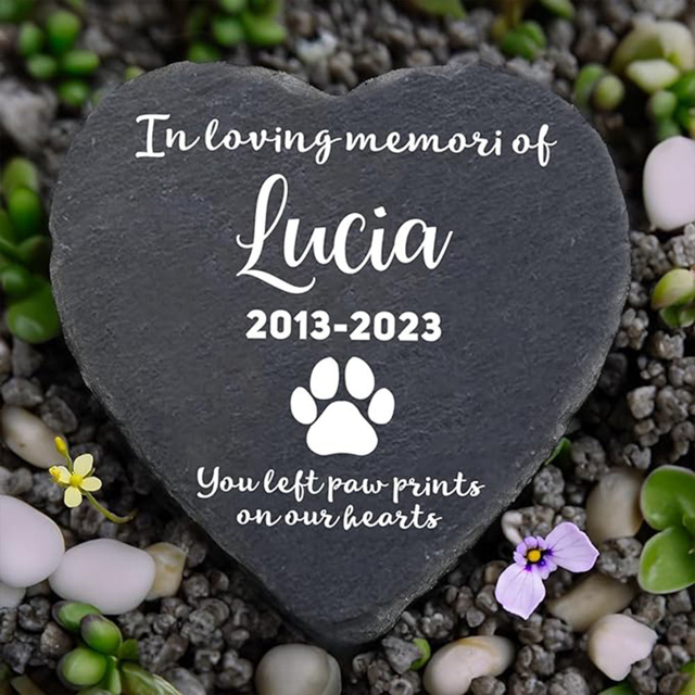 Picture of Custom Name Memorial Stone For Pet - Personalized Memorial GraveStone Engraved - Best Heartwarming Gift