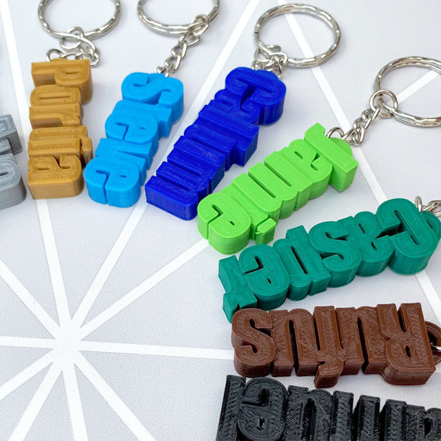 Picture of Custom 3D Name Keyring - Personalized Keychain with 3D Printed Name Pendant - School Bag Name Tag - Christmas gift