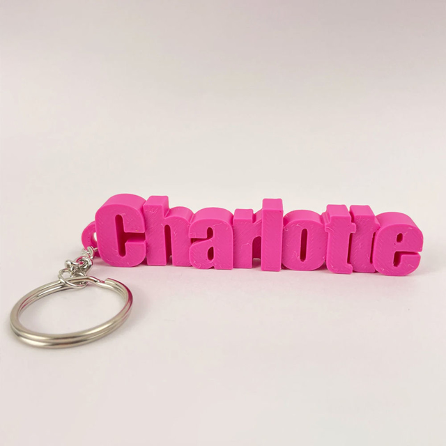 Picture of Custom 3D Name Keyring - Personalized Keychain with 3D Printed Name Pendant - School Bag Name Tag - Christmas gift