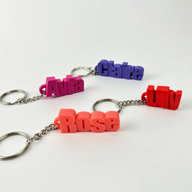 Picture of Custom 3D Name Keyring - Personalized Keychain with 3D Printed Name Pendant - School Bag Name Tag - Christmas gift