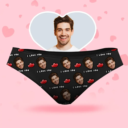 Picture of Customized underwear | Custom Face Women's Panties, I Love You Style Underwear, Birthday Gifts for Wife and Girlfriend