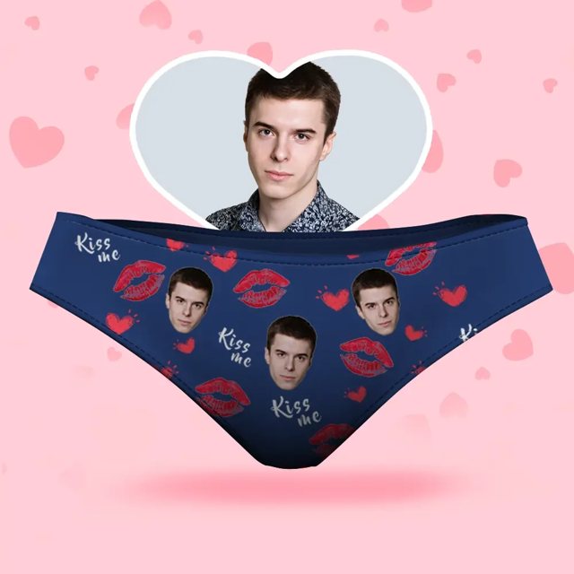 Picture of Customized underwear | Custom Face Women's Panties, Kiss Me Style Underwear, Birthday Gifts for Wife and Girlfriend