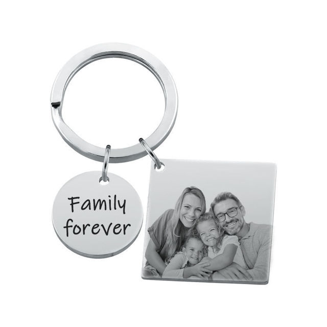 Picture of Custom Square Photo Keychain - Personalized stainless steel Keychain - Birthday gift