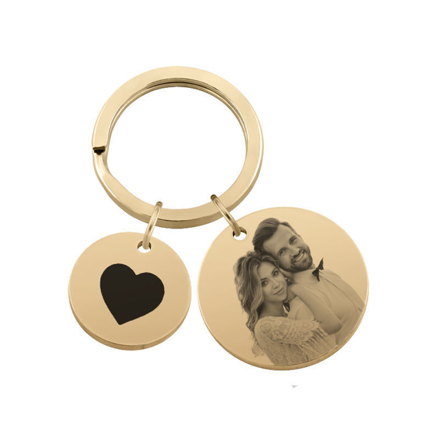 Picture of Custom Photo Keychain - Personalized stainless steel Keychain -  Gift for Boyfriend & girlfriend