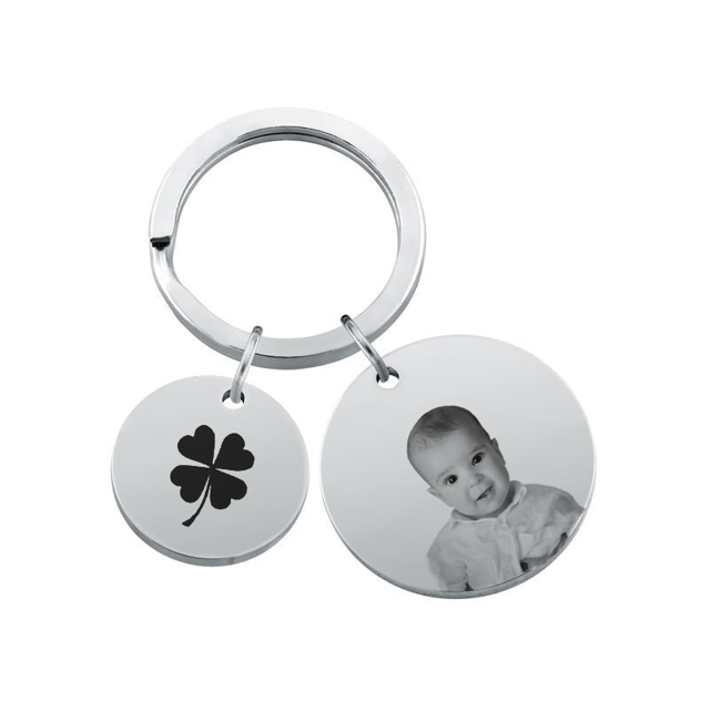 Picture of Custom Photo Keychain - Personalized stainless steel Keychain -  Gift for Boyfriend & girlfriend