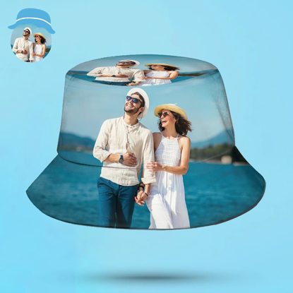 Picture of Custom Bucket Hat | Custom Bucket Hat Unisex Photo Bucket Hat Personalize Summer Hats Gift for Family