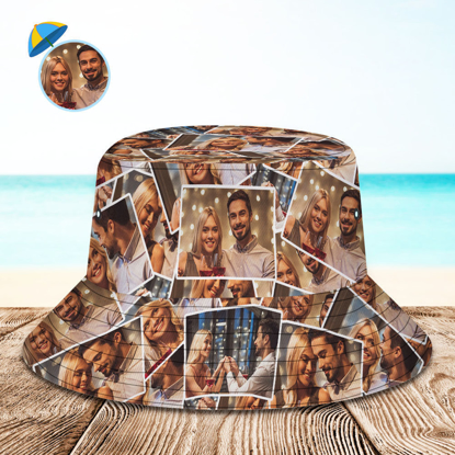 Picture of Custom Bucket Hats | Personalised Photo Bucket Hats | Custom Flat Top Photo Bucket Hats