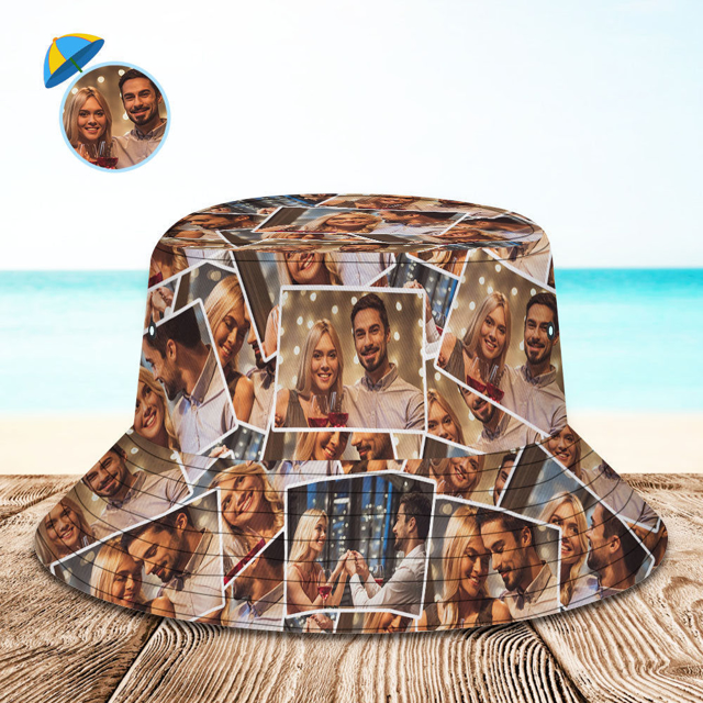 Picture of Custom Bucket Hats | Personalised Photo Bucket Hats | Custom Flat Top Photo Bucket Hats