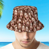 Picture of Custom Bucket Hat | Custom Unisex Face Bucket Hat | Personalised Wide Brim Outdoor Summer Hat | Hiking Beach Hat