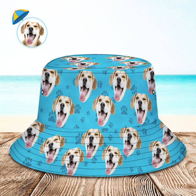 Picture of Custom bucket hats | Custom Bucket Hat Personalize Dog Bucket Hat Gift