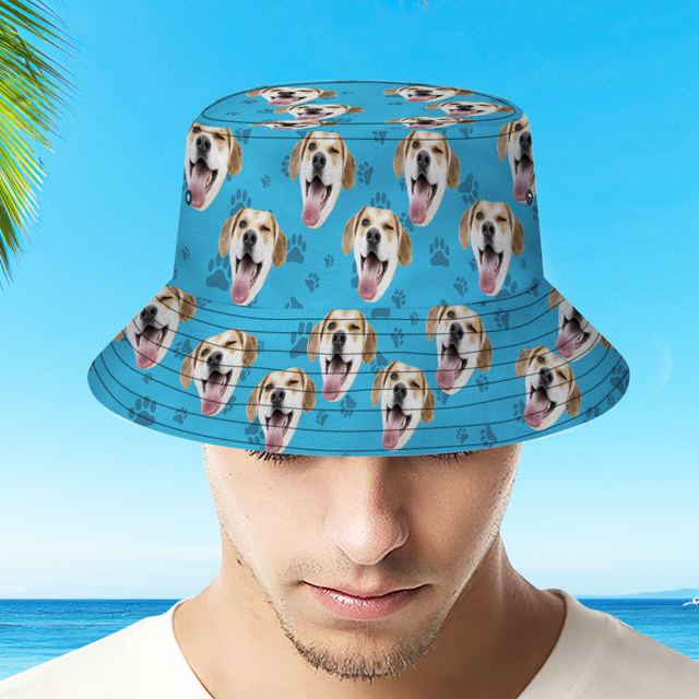 Picture of Custom bucket hats | Custom Bucket Hat Personalize Dog Bucket Hat Gift