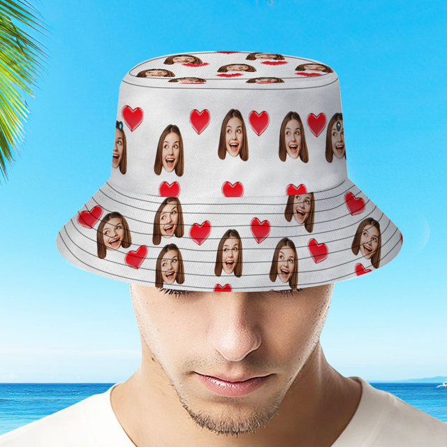 Picture of Custom bucket hats | Personalized bucket hat gifts | Custom heart bucket hats