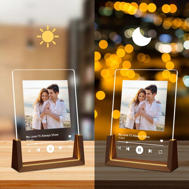 Picture of Personalised Acrylic Spotify Song Plaque Night Light - Custom Photo Night Lamp - Best Valentine's Day or Christmas Gift