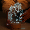 Picture of Custom Sketch Photo Night Light with Personalized Photo - Best Anniversary, Valentine's Day or Christmas Gift