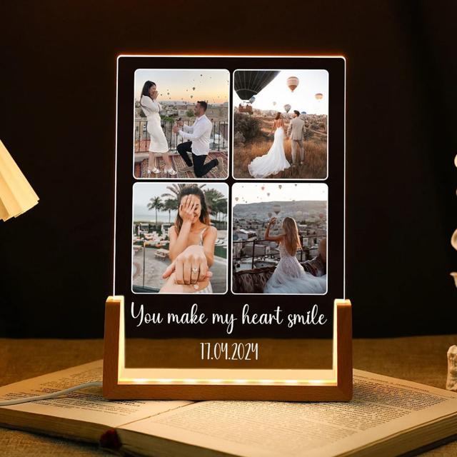 Picture of Personalised Photo Night Light - Custom Photo Night Lamp - Valentine's Day Gift