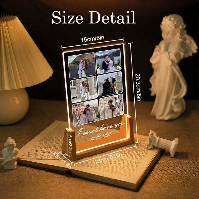 Picture of Personalised Photo Night Light - Custom Photo Night Lamp - Valentine's Day Gift