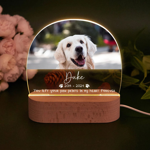 Picture of Personalized Pet Memorial Photo Night Light w/ Multiple Shapes - Custom Pet Night light -  Heartwarming Gift for Pet Person