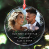 Picture of Couple Christmas Tree Crystal Ornaments with Photo - Custom Christmas Tree Ornament - Best Xmas Home Decor