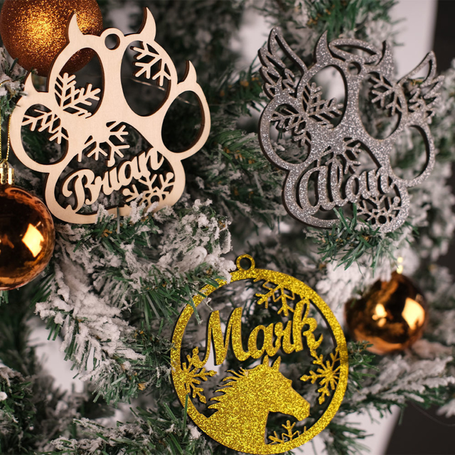 Picture of Personalized Dog Paw Ornament - Personalized Christmas Name Ornament - Custom Name Pet Ornament - Christmas Tree Ornament - Best Xmas Home Decor - 3 Pack Bundle Sales