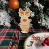 Picture of Personalized Name Wooden Placeholder Ornaments - Custom Cartoon Reindeer Snowman Place Cards - Custom Laser Printed Cartoon Line Drawing Oranamants - Best Handmade Christmas Ornaments