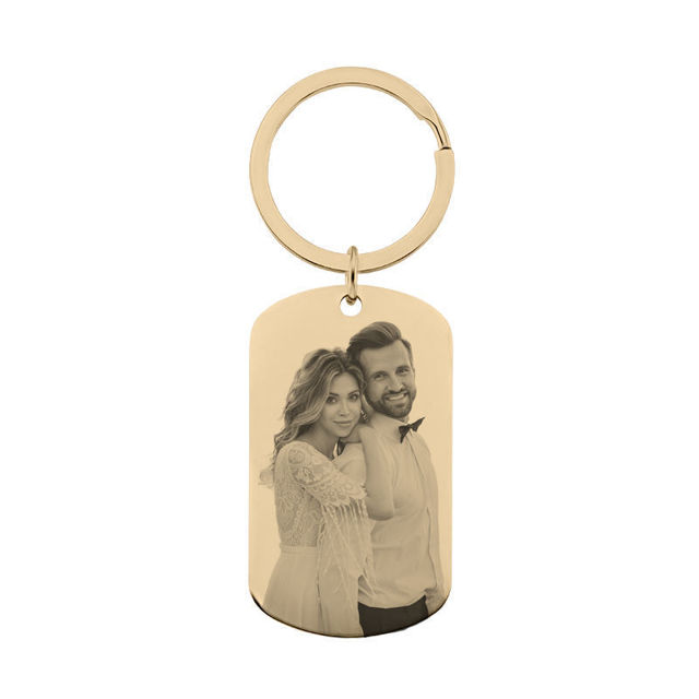 Picture of Custom Photo Keychain - Personalized Military Tag Keyring