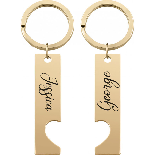 Picture of Custom Couple Keychain - Personalized Keyring with Names - Gift for Birthday or Valentine's day