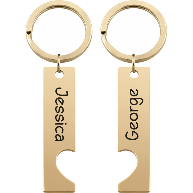 Picture of Custom Couple Keychain - Personalized Keyring with Names - Gift for Birthday or Valentine's day