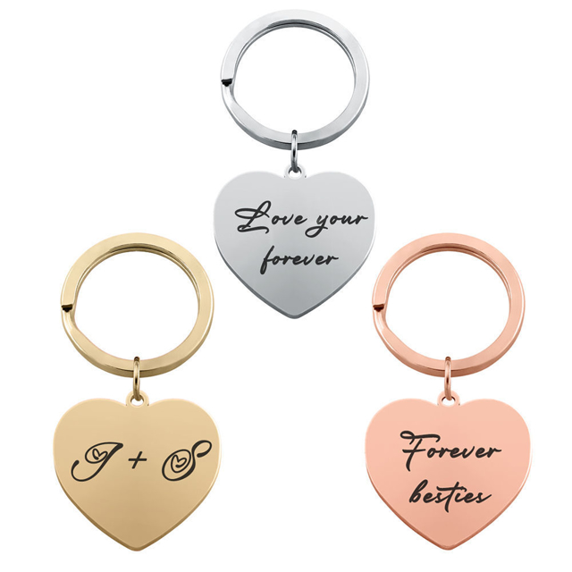 Picture of Custom Keychain - Personalized Text Stainless Steel Keyring - Gift for Your Loved Ones