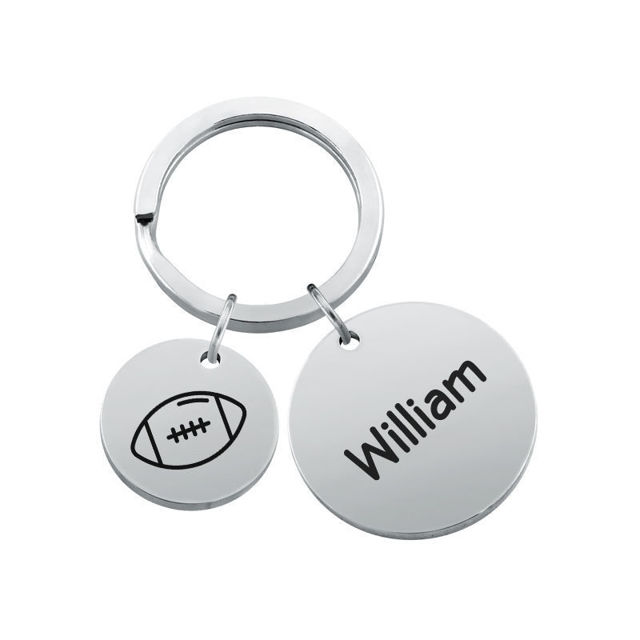 Picture of Custom Keychain with Text - Personalized Stainless Steel Keyring - Gift for Your Loved One