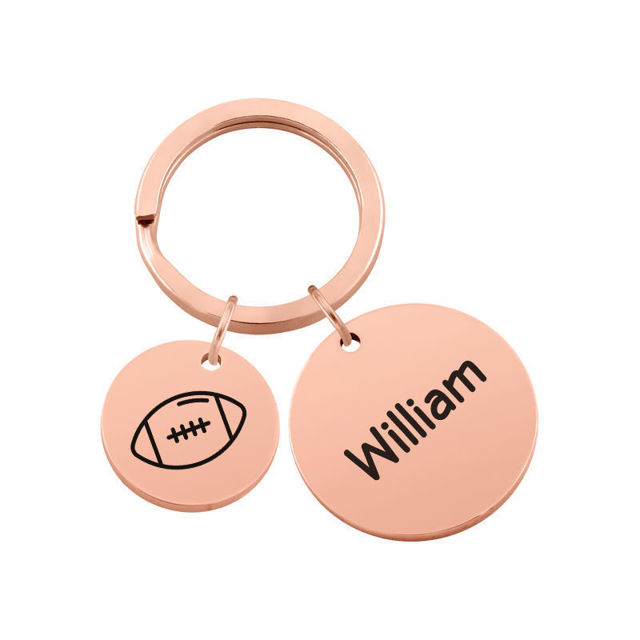 Picture of Custom Keychain with Text - Personalized Stainless Steel Keyring - Gift for Your Loved One