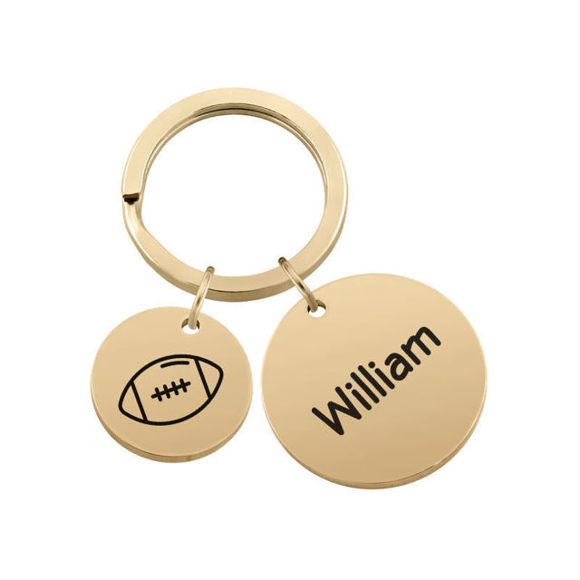 Picture of Custom Keychain with Text - Personalized Stainless Steel Keyring - Gift for Your Loved One