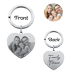 Picture of Custom Photo Keychain with Heart Pendant - Personalized stainless steel Keyring - Gift for Your Loved One