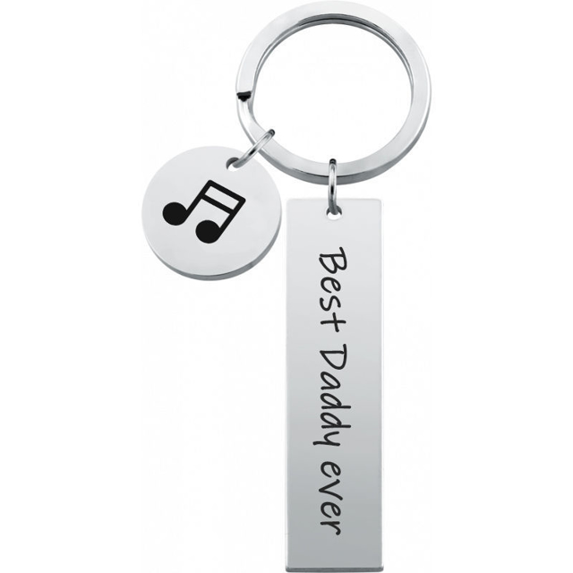 Picture of Custom Rectangle Keychain - Personalized Keyring with Text - Gift for Father's Day and Birthday