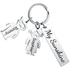 Picture of Custom Family Member Keychain - Personalized Keyring with Charms and Text - Gift for Father's Day and Mother's Day