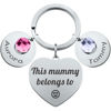 Picture of Custom Heart Keychain - Personalized Keyring with Multiple Texts - Gift for Birthday