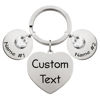 Picture of Custom Heart Keychain - Personalized Keyring with Multiple Texts - Gift for Birthday