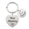 Picture of Custom Heart Keychain - Personalized Keyring with Multiple Texts - Gift for Birthday