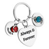 Picture of Custom Heart Keychain - Personalized Keyring with Multiple Texts - Gift for Birthday