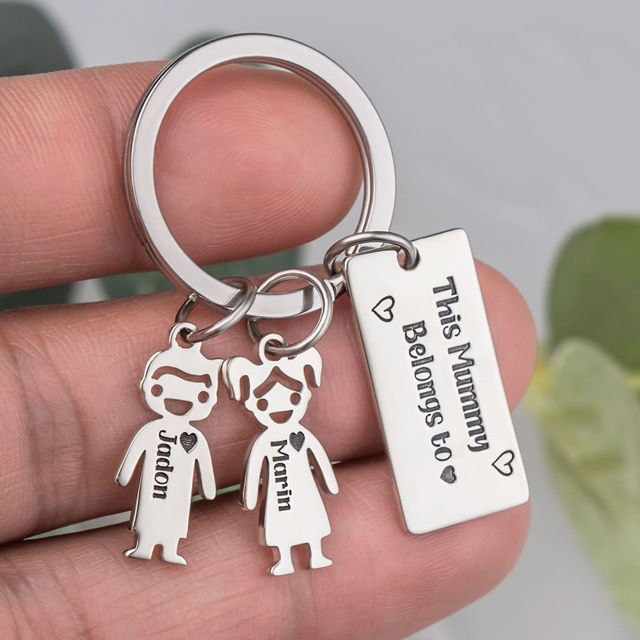 Picture of Engraved Family Name Keychain - Personalized Keyring - Best For Mom, Family