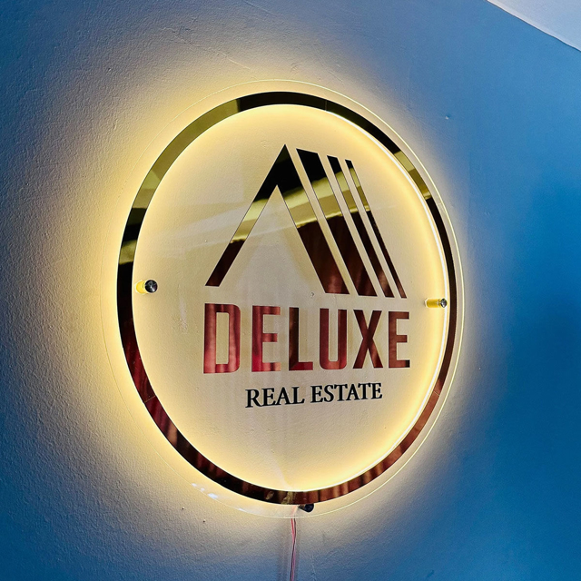 Picture of Custom Business Logo Neon Sign - Acrylic Backlit Illuminated Neon Sign - Personalized LED Logo Sign for Company, Shops, Offices, Storefronts, Trade Shows, or Events