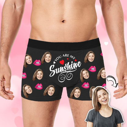 Picture of Custom Photo Boxer Briefs | Custom Big Face Boxer Briefs | You are My Sunshine | Personalized Photo Boxer Briefs