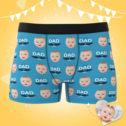 Picture of Custom Baby Face Boxer Briefs | Personalized Lingerie Gift for Dad