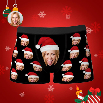 Picture of Custom Santa Avatar Boxer Shorts Men's Christmas Gift | Personalized Photo Boxer Briefs