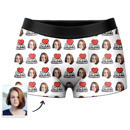 Picture of Custom Best Girlfriend Face Boxer Shorts For Gifts | Personalized Photo Boxer Briefs