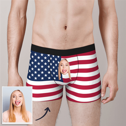 Picture of Custom USA Flag Men's Boxer Briefs | Personalized Photo Boxer Briefs