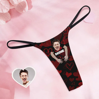 Picture of Personalized Face Thong | Custom Face Women's Tanga Thong Valentine's Day Gift-Mine