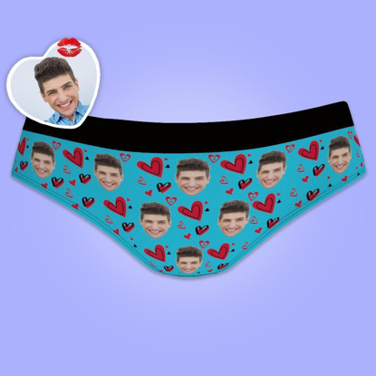 Picture of Custom Photo Panties | Personalized Women's Panties With Hearts For Gift